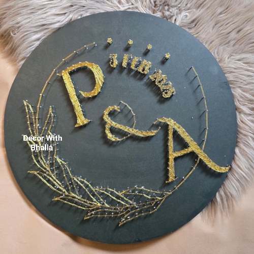 Cosmic partner- couple name initial string art