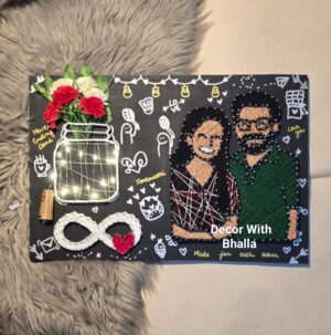 Brighten up portrait with infinite love string art