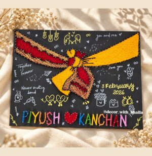 A lifetime wedding knot: Gathbandhan string art
