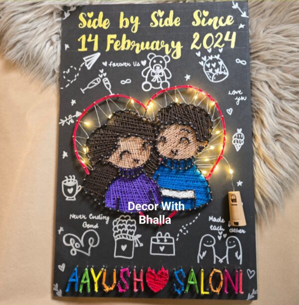 A lifelong bond: couple string art