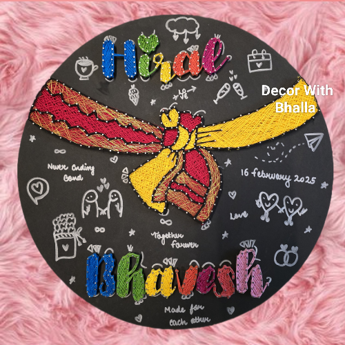 Wedding Gathbandhan: circular string art
