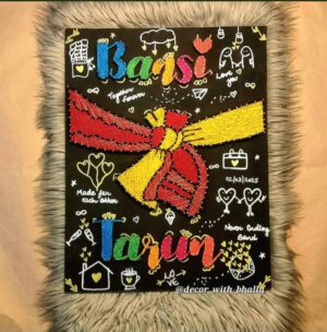 Wedding Gathbandhan: Rectangular string art