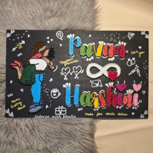 Love is in the air- customised couple name wall hanging