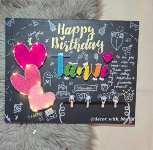 Glowing Heart Birthday string art