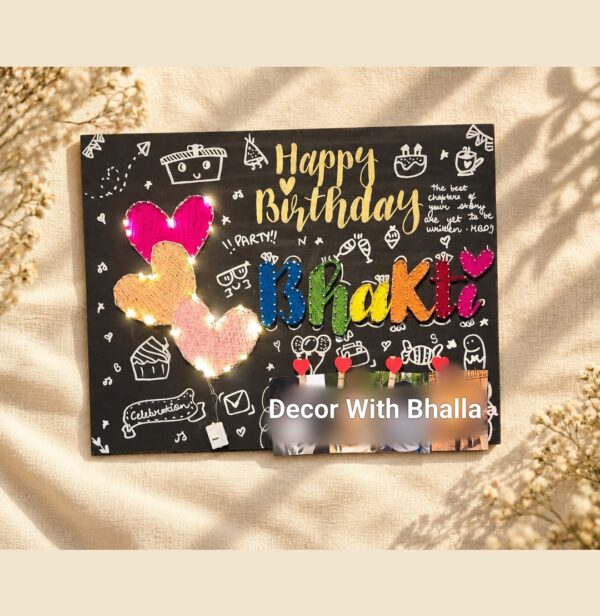 Glowing Heart Birthday string art