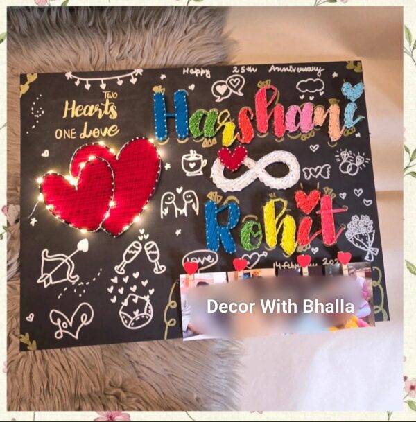 Two hearts one love: couple infinite togetherness string art