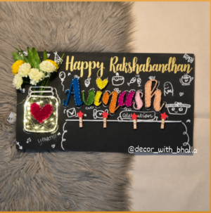 Glowing golden rakshabandhan string art